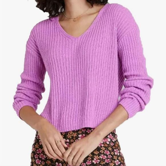 wild fable Sweaters - Wild Fable Fuschia Ribbed Cropped Sweater